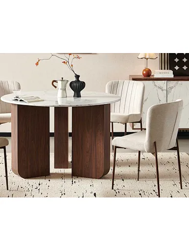 Minimalist Solid‑Base Household Dinner Table